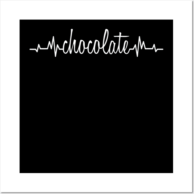 Chocolate Heartbeat Lover Funny Cute Sweet Addiction Wall Art by franzaled